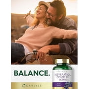 Resveratrol Supplement 1800mg | 180 Capsules | Non-GMO, Gluten Free | by Carlyle