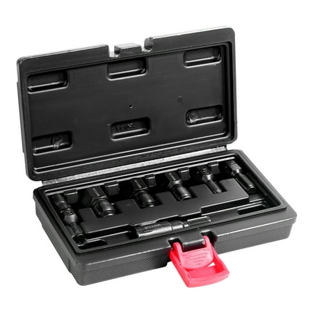 KFFKFF 7-Piece Metric Thread Chaser Set, Thread Restorer Tool Kit M10 M12 M14 M18 M20 M22, Rethreading Tools with Storage Case, Durable Carbon Steel for Automotive Thread Repair