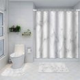 thumbnail image 1 of Cortina de ducha de poliéster minimalista impresa en 3D, cortina de partición para baño, cortina de ducha con textura de mármol, 1 of 6