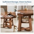 thumbnail image 3 of Gianna Extendable Round Dining Table for 4-8, Oval Dinner Table with Storage Shelf, Wood Pedestal Table, Brown, 3 of 7