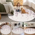 thumbnail image 5 of Spring Floral Round Area Rug 8Ft Washable Large Circle Rugs for Living Room Dorm, Pink Gray Cherry Blossom Flowers Beige Non-Slip Carpet Floor Mats Indoor Outdoor Carpet Runner Aesthetic Home Decor, 5 of 8