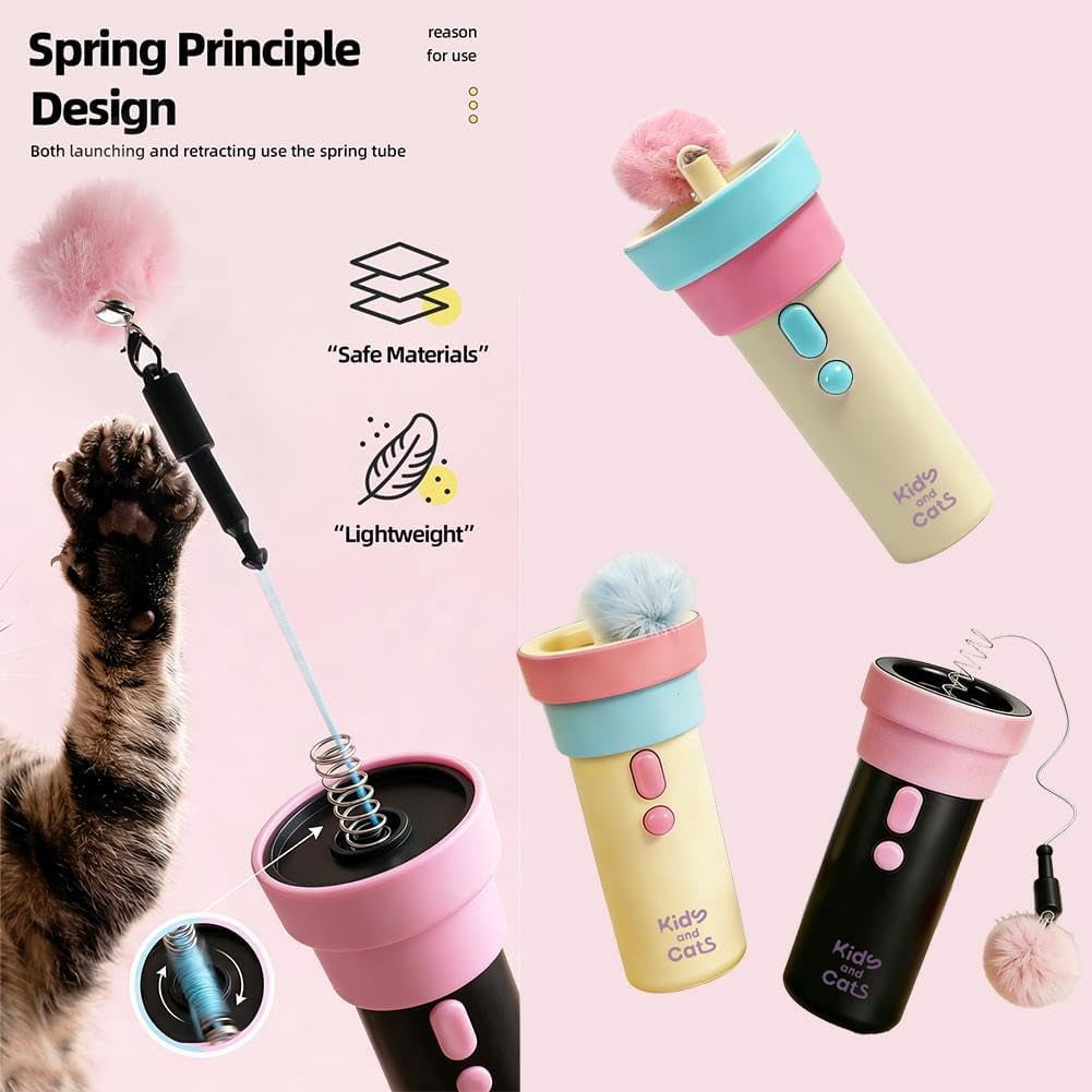 Electric Interactive Cat Toy with Telescopic Rope and Motion Entertainment