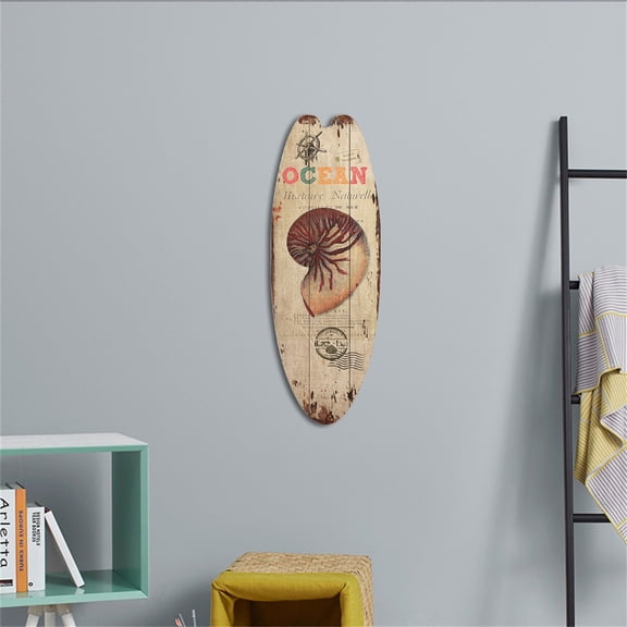 Surfboard decor, Wooden Wall Art, 30X8 in, Nautical Wall Art, Coastal Wall Art, Beach Themed Party decorations, Wood Wall decor, Wall decorations, 1 Pc, Vintage Hanging
