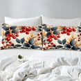 thumbnail image 4 of Cartoon Pomegranate Full Size Bedding Set,Fall Autumn Gray Golden Leaves Bed Sheets Set,Fruit Theme Flat Fitted Sheet,Watercolor Botanical Plants Bed Set Fitted Sheet 2 Pillowcases, 4 of 6