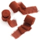 thumbnail image 1 of Zhuge Cintas para embalaje de cajas de regalo, cintas de gasa con bordes sin rematar rasgadas a mano, decoraciones de moños de cinta, tiras de tela de seda real (rojo óxido), 1 of 5