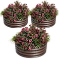 thumbnail image 1 of 3-Pack Galvanized Steel Raised Garden Beds - Round Metal Planter Boxes with Rust-Resistant Finish, Bottomless Design, Protective Rubber Edge, Easy Assembly for Vegetables, Flowers, Fruits, Herbs, 1 of 7