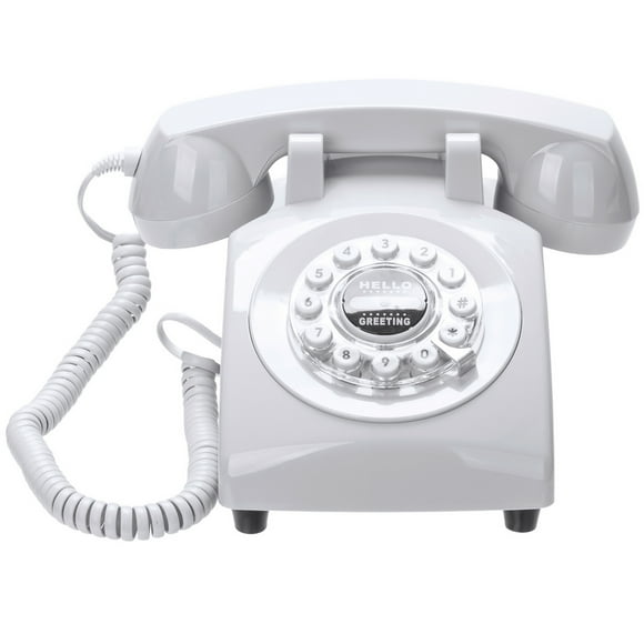 TFixol Vintage Voice Mailbox Guestbook Phone with LED Light and 12000mAh Battery for Weddings and Special Events, White