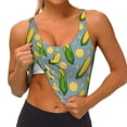 thumbnail image 3 of Daiia Corn On The Leaves Printed Women's Sports Bra, Breathable Activewear Bra with U-Back Design and Removable Pads, Comfortable and Supportive for Yoga, Workout-Large, 3 of 8