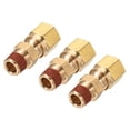 thumbnail image 1 of Unique Bargains Brass Compression Tube Fitting 1/8NPT x 1/4' Tube OD Straight Coupling 3 Pack, 1 of 5