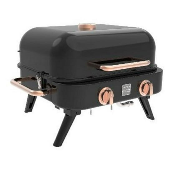 Kenmore - 2 Burner Retro Tabletop Gas Grill - Black/Copper