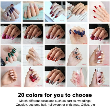 24pcs Colorful Coffin Nails False Nails Art Tips Sets Full Cover Medium Ballerina Artificial Nails Art Tips Walmart Canada