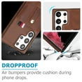thumbnail image 3 of Designed for Samsung Galaxy S23 Ultra Wallet Case with Adjustable Wrist Strap Kickstand PU Leather Credit Card Holder Heavy Duty Shockproof Hybrid Rugged Protective Cover for Women Men 6.8",Brown, 3 of 7
