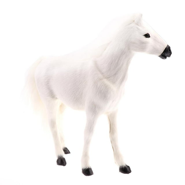 Cheval Debout en Peluche de Simulation Animaux en Peluche Modèle Figurine Jouet Maison