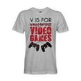 thumbnail image 3 of Men's V is For Video Games Funny Saying Valentine's Day Adult Shirt Tee T-Shirt, 3 of 4