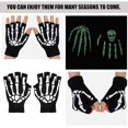 thumbnail image 2 of Halloween Skull Skeleton Gloves for Party Use 2Pairs Warm Fancy Dress Gloves, 2 of 4