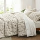 thumbnail image 4 of Juego de edredón Bedsure King con estampado floral beige, 3 piezas, 4 of 8