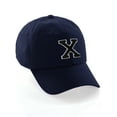 thumbnail image 1 of Customized Letter Intial Baseball Hat A to Z Team Colors, Navy Cap White Black Letter X, 1 of 4