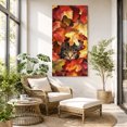 thumbnail image 4 of Canvas Wall Art, Fall Framed Canvas Prints for Bedroom Dining Room, Thanksgiving Farmhouse Cat in Maple Leaf Oversized Gallery Wrapped Wall Decor for Home Office, Gifts, 20"x40" Ship Next Day, 4 of 6