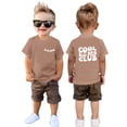 thumbnail image 2 of Toddler Big Brother Shirt,Toddler Baby Boy Big Bro Chenille Club Shirt Brother Announcement Summer Short Sleeve Gift Tee Tops Outfit Light Brown 9-10Y, 2 of 6