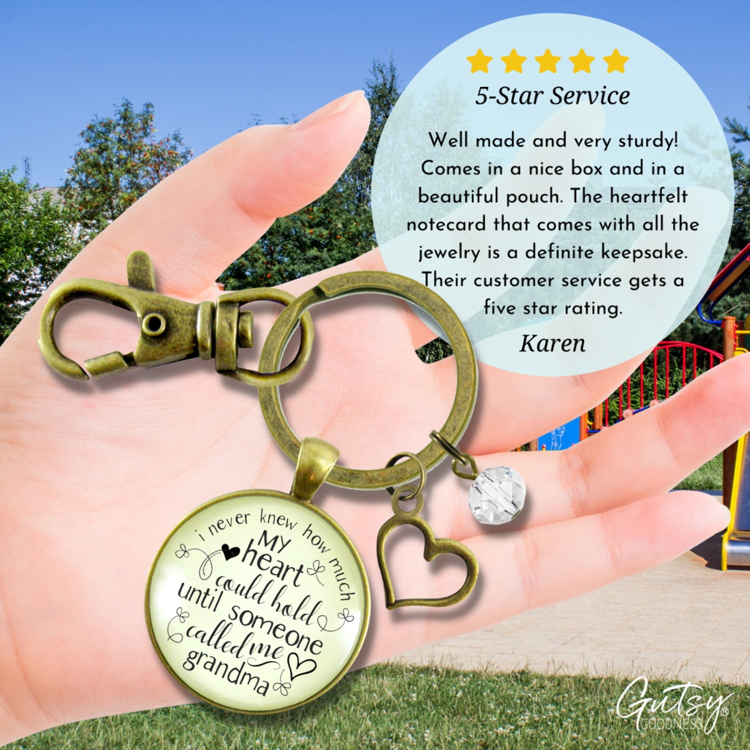 New Grandma Bronze Metal Keychain I Never Knew First Time Grandmother Adult Female Jewelry Gift