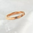 thumbnail image 5 of Rose Gold/Silver Titanium Steel Three-Stone CZ Band Women's Tail Ring Size 4-10, 5 of 5