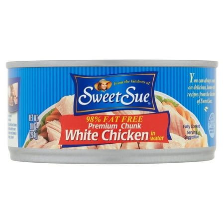 (3 Pack) SWEET SUE Premium Chunk White Chicken in Water, Gluten Free Snack, High Protein Snacks, 10oz