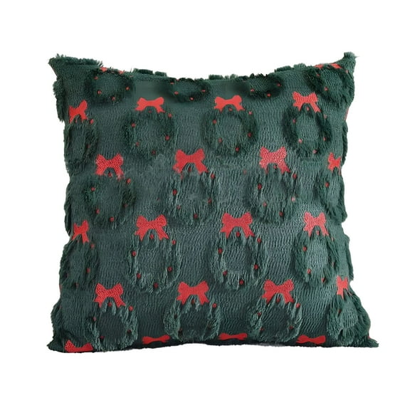 Decorative Throw Pillow Covers, 17.7x17.7in Bow Pillowcases, Christmas Aesthetic Room Decorative Pillow Covers for Couch Sofa Bedroom(Green)