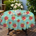 thumbnail image 4 of Pioneer Flower Floral Print Pattern Round Tablecloth 60 X 60 Inch, Wrinkle Resistant Wipeable Table Cloth for Kitchen Dining Picnic Patio Party, 4 of 6