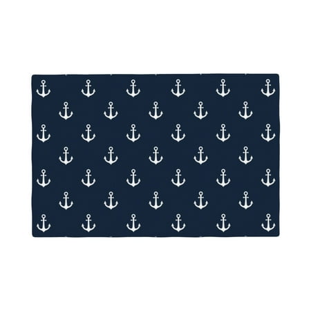 

Table Placemats Set of 4 - vintage anchor navyblue print 12x18 In Faux Linen Double Heat Resistant Place Mats Cloth Indoor/Outdoor Placemats Washable Table Mats for Dining Kitchen Party
