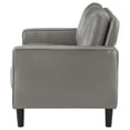 thumbnail image 5 of Ruth Upholstered Track Arm Faux Leather Loveseat Grey, 5 of 5