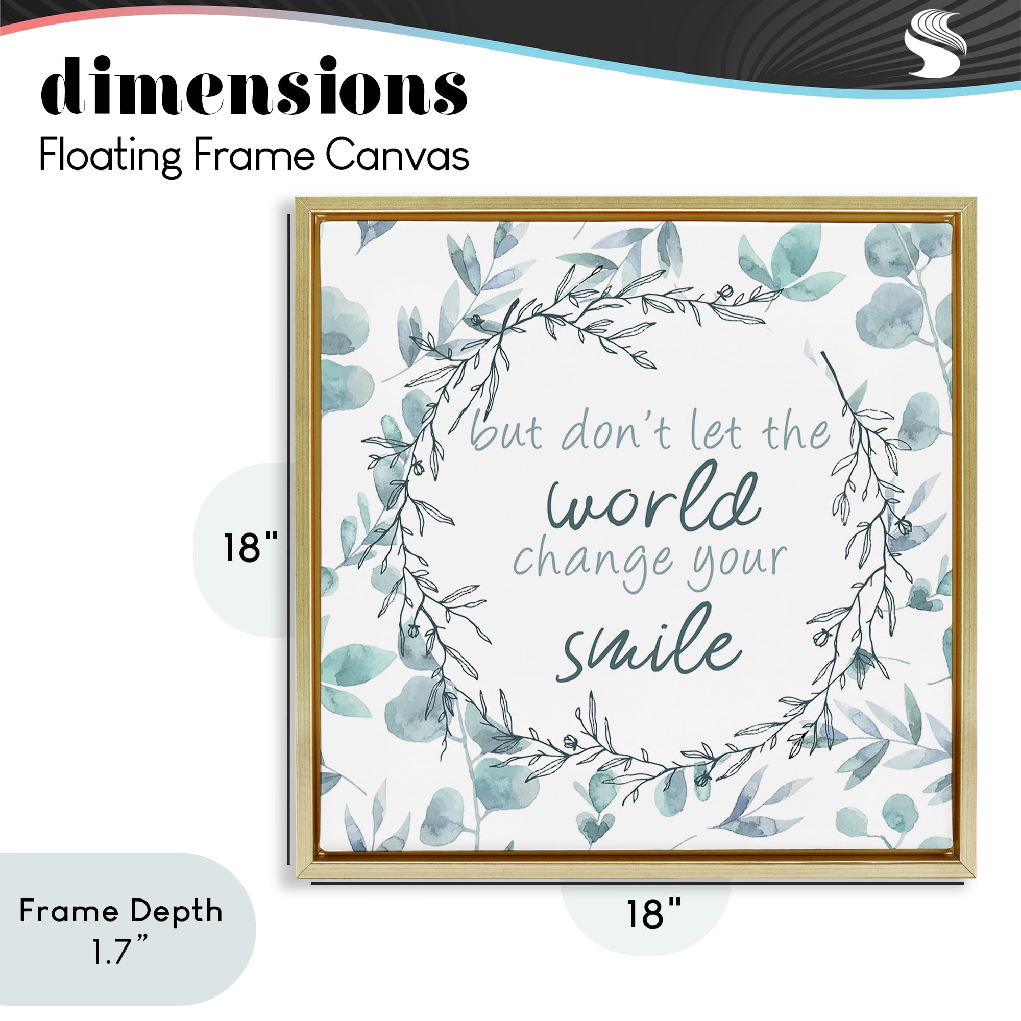 Stupell Industries Don't Let The World Change Gold Framed Floater Canvas Wall Art, design by Kim Allen