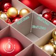 thumbnail image 4 of PayUSD Christmas Ornament Storage Box Stores up to 64 Holiday Ornaments Non-Woven Tear-Proof Christmas Ornament Storage Containers Xmas Ornament Organizer Storage Box, 3 inch Cube Compartments, Green, 4 of 8