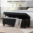 thumbnail image 4 of Lecut Ottoman Polyurethane Modern Living Room Upholstered Storage Bench with Tufted, Black, 4 of 9