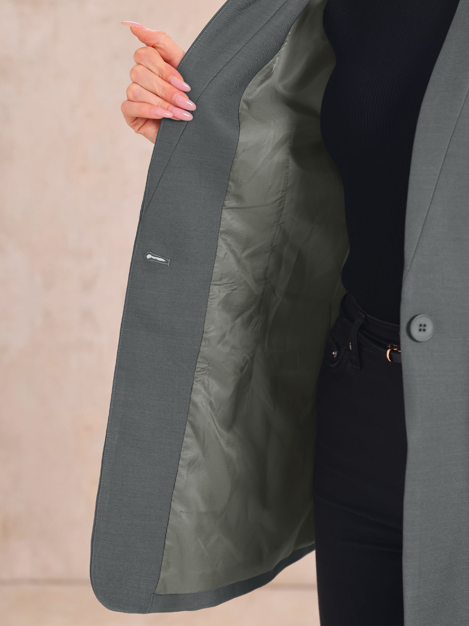DARING DIVA Women's Work Blazers V Neck Outfits Jackets Blazer XS Dark Grey