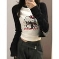 thumbnail image 1 of Sanrioed-Camiseta de manga corta con dibujos animados para niñas, Top corto con estampado de My Melody, Cinnamoroll, Kuromi, Kawaii, 1 of 4