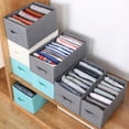 thumbnail image 3 of TNOBHG Wardrobe Drawer Dividers Clothing Storage Box with Multi Compartments Foldable Wardrobe Drawer Organizer for Trousers T-shirts Socks Stackable, 3 of 8