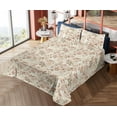 thumbnail image 4 of Ambesonne Floral Fitted & Flat Sheet with Shams 4 Pcs Set, Weathered Look Roses Pattern, Full, Off White and Pale Rose, 4 of 5