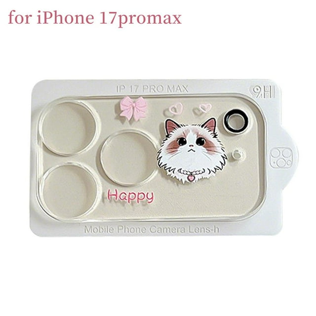Cartoon Smartphone Camera Lens Protector for iPhone 17 Pro Max, Tempered Glass Anti-Scratch Back Camera Protector