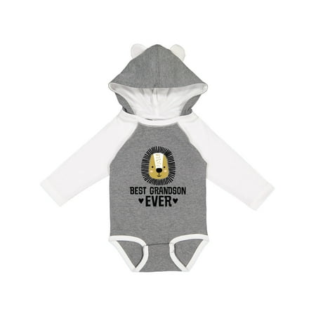 

Inktastic Best Grandson Ever Boy Lion Gift Baby Boy Long Sleeve Bodysuit