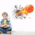 thumbnail image 5 of MTFun Sports Themed Wall Decals Decorative 3d Broken Wall Basketball Wall Stickers Mural Sticker Wall Art Decor For Kids Boys Girls Room Child Teen Bedroom Living Room Class Room College Dorm, 5 of 8