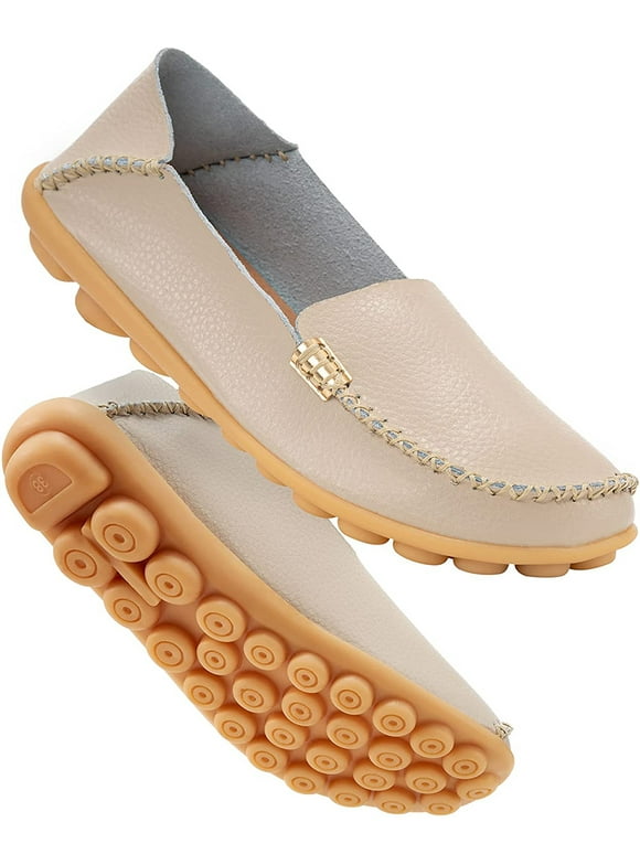 Womens Leather Driving Moccasin Shoes