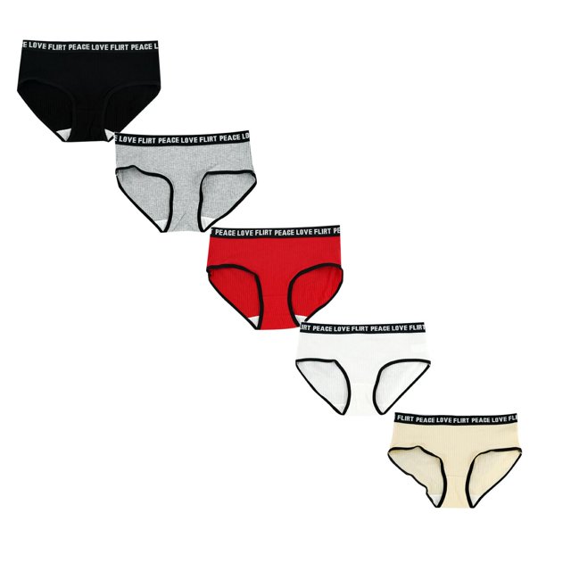 Ropa Interior Pantalones Triangulares Para Mujer, Ropa Interior Cómoda, De Moda y Con Cintura Alta, 5 Unidades