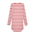 thumbnail image 4 of felwors Women's Striped Long Sleeve Tunic Top - Long Length Casual Sweatshirt Shirt Red, XXXL, 4 of 5