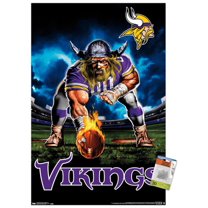 NFL Minnesota VIkings - 3 Point Stance 19 Wall Poster with Push Pins, 22.375" x 34"