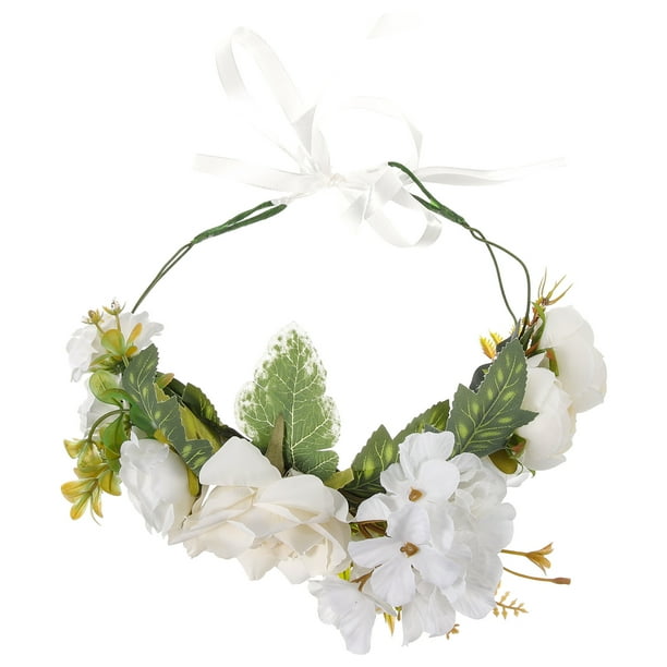 KAKOWELY Diadema para mujer, banda para el cabello para novia, banda para el cabello con flores, accesorio para el cabello de novia, tocado floral