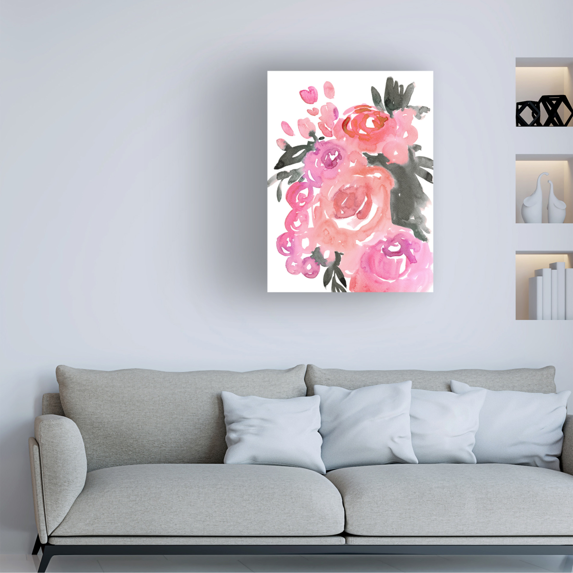 Trademark Fine Art Rosana Laiz Blursbyai Maeko loose watercolor florals II Canvas Wall Art