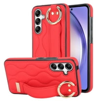 Allytechgroup Galaxy A54 5G Case with Keychain, Luxury Girly PU Leather Back Cover Bracket Stand Shockproof Bumper Drop Proof Phone Case Cover for Samsung Galaxy A54 5G, Red