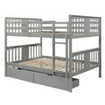 thumbnail image 5 of Newest Full over Full Bunk Bed with Drawers and Ladder for Bedroom, Guest Room Furniture-Gray, 5 of 9