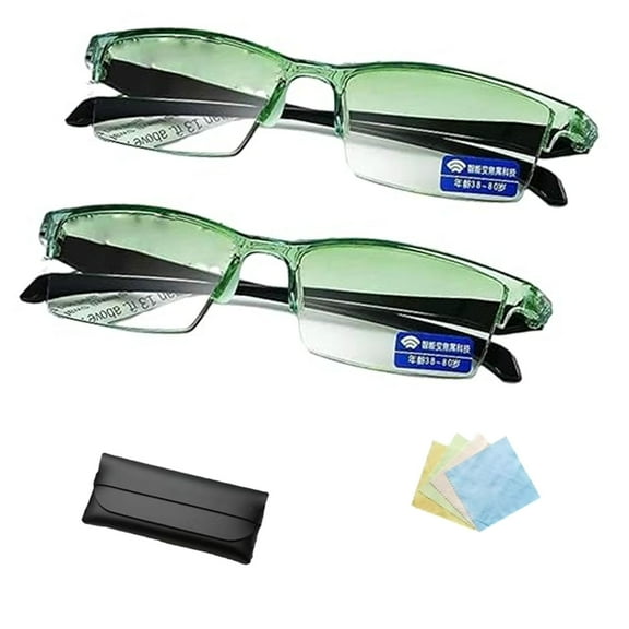 Self Adjusting Glasses For Women Men, 2 pair Self Adjusting Eyeglasses,Color-Changing Intelligent Zoom Anti Blue Light Presbyopia Glasses,Smart Blue Light Adjusting Glasses For Reading