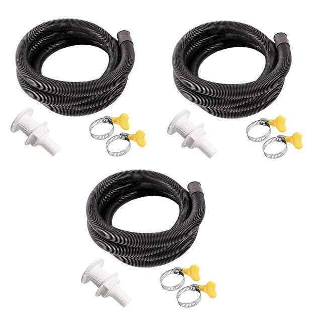 3x Manguera de Bomba de de 6.6 Pies, Kit de Plomería de 3/4 '' de Diámetro, Plástico de PVC Liviano de , Incluye 2 Abrazaderas de Man Cola Manguera de bomba de achique
